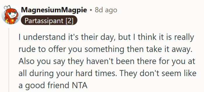 A friendship built on support shouldn’t vanish the moment things stop revolving around one person.