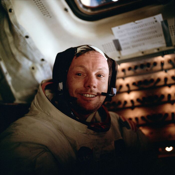 "Neil A. Armstrong Inside The Lunar Module After EVA"
