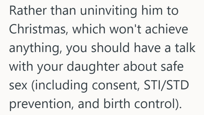 The focus shifted to communication, with calls to address consent and protection instead of the holiday guest list.