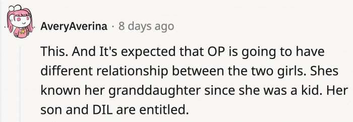 For her to give her granddaughter that big of a gift must mean they really are that close.