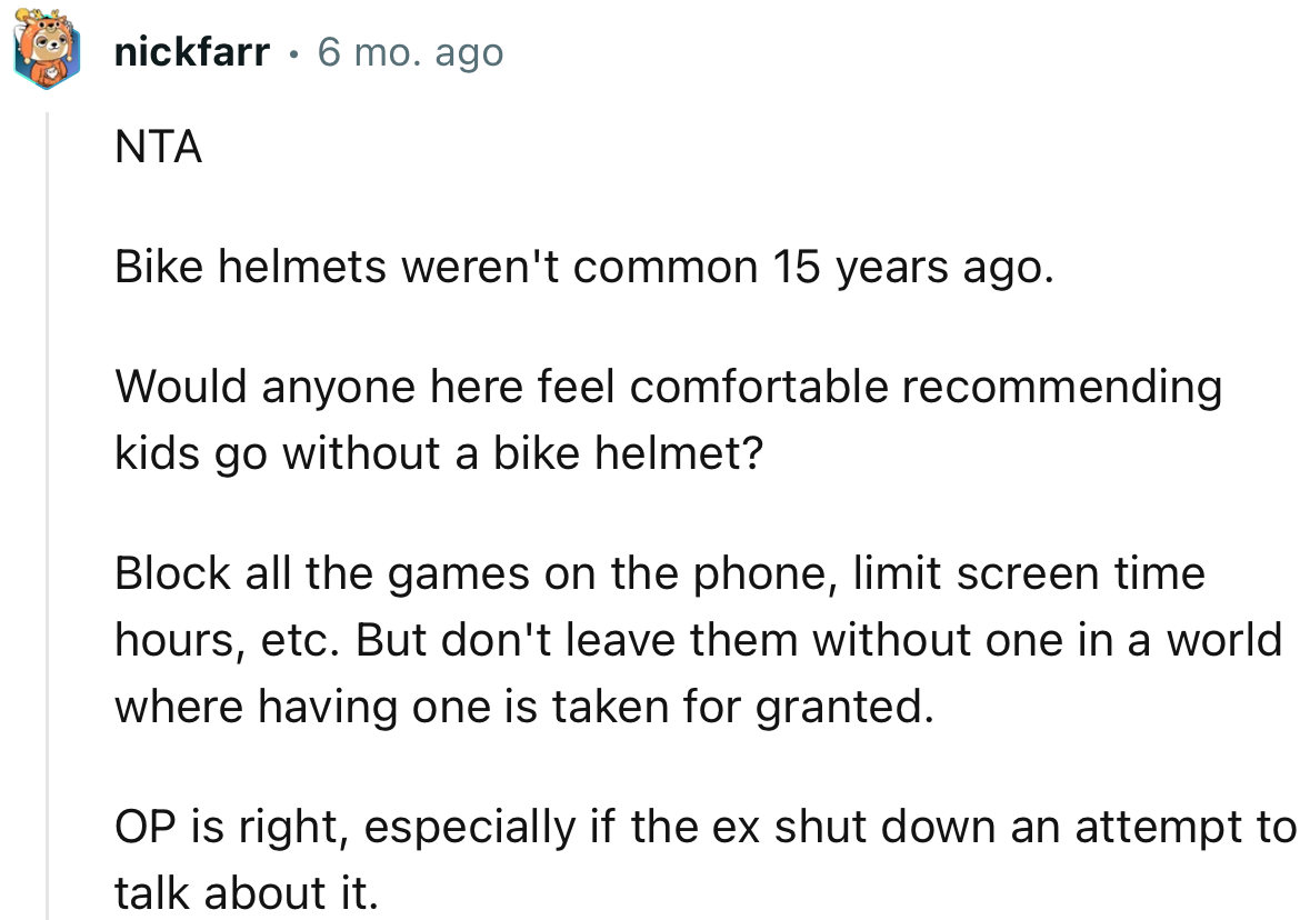 “Block all the games on the phone, limit screen time hours, etc. But don't leave them without one in a world where having one is taken for granted.”