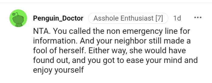 Your neighbor still made a fool of herself