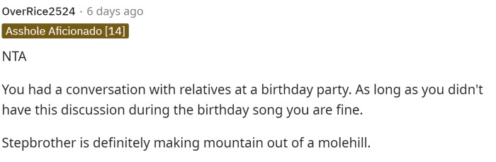 I think there are certain things that should be addressed and certain things that shouldn't. This is one of those things that shouldn't.
