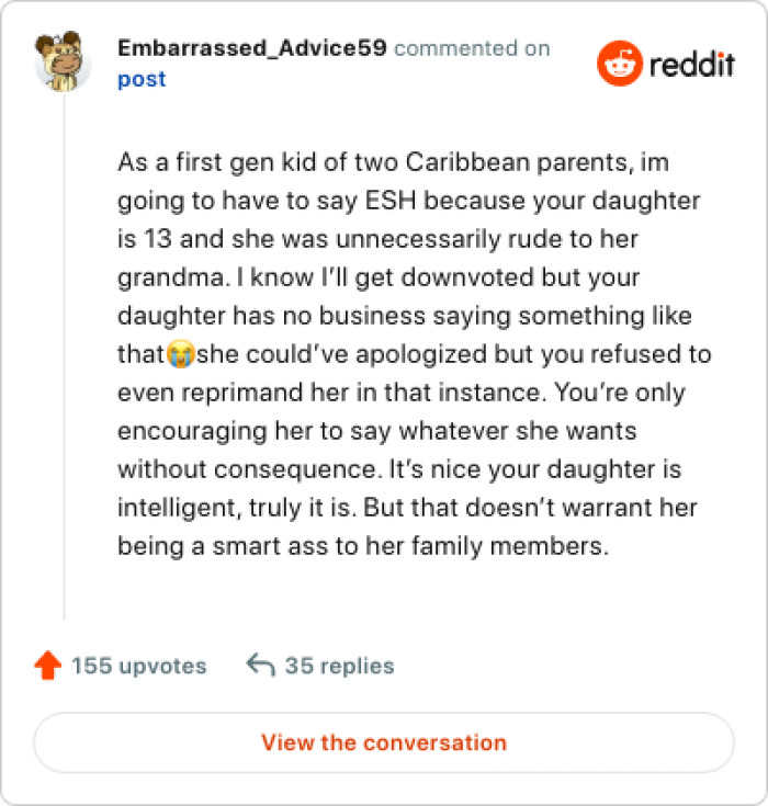 OP is only encouraging her to say whatever she wants to say