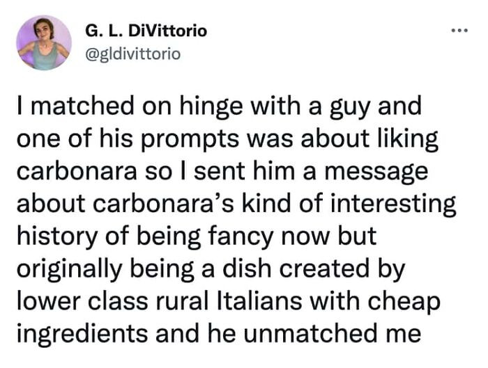 29. You don't like carbonara now?