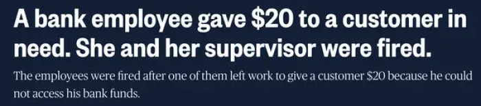 10. It was Christmas Eve when a customer had difficulty cashing in a check from his new job at U.S. Bank.