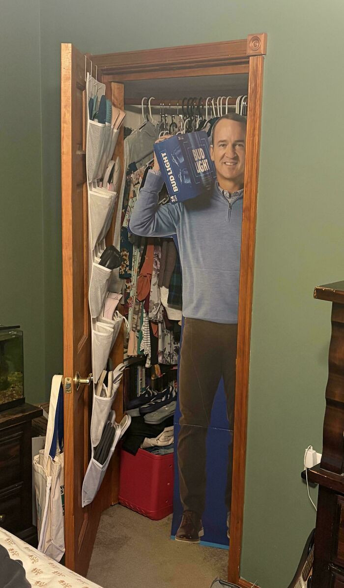 "I don’t care who you are or what time of year it is. You walk into a place and they sort of jokingly ask if you want a life-size cutout of literally any famous person, you take it. No questions asked. Then you store said cutout in your partner's closet because you know they won’t be in there until at least Sunday morning to get ready for church. But by that time, you’ll have enough Valentine cred built up to truly enjoy scaring the life out of them. Sure, you’ll burn all that goodwill like a rocket breaking the atmosphere, but some opportunities in life are too precious to pass on. Be good to your partners this Valentine’s weekend, and keep your marriages spicy with surprises!"