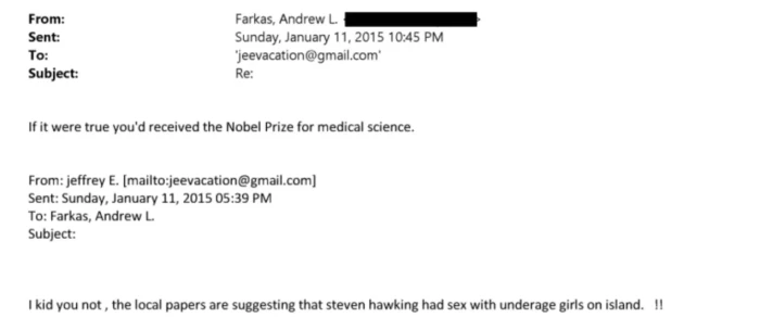 Stephen Hawking with women in swimwear, referenced in Epstein association coverage.