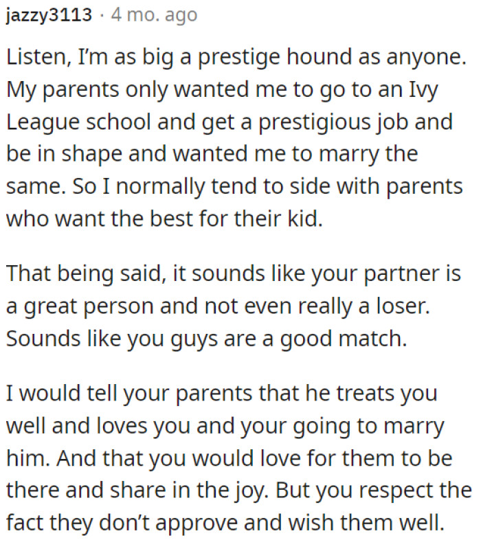 OP's partner is a genuinely good person, and both seem compatible