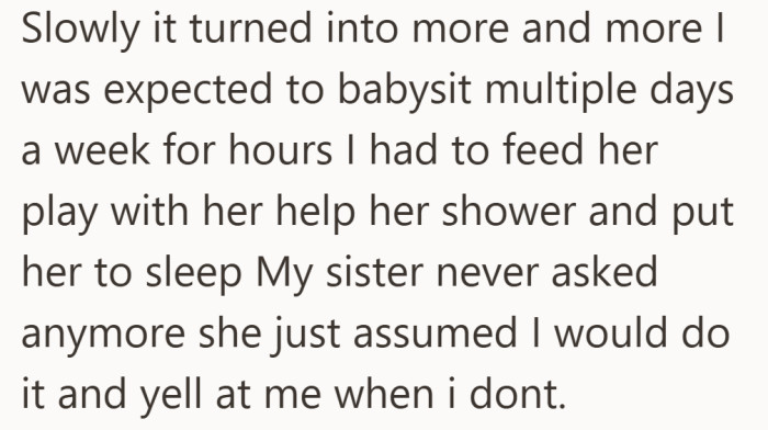 What began as helping out quietly turned into a standing expectation with no real choice attached.