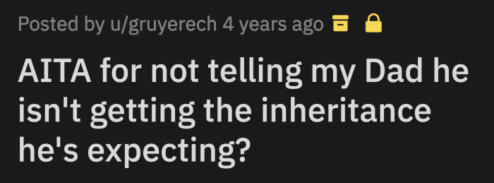 OP's grandparents made them promise not to share any of their money when they pass