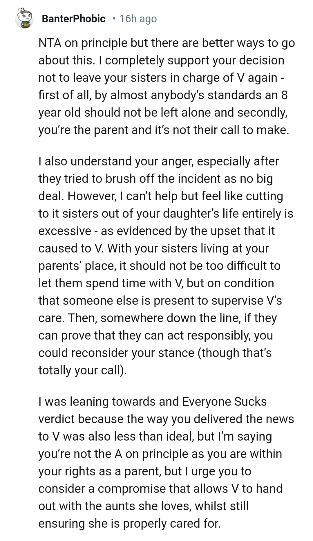 Cutting her sisters out was a bit extreme