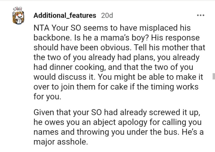 Tell his mom that you guys already have plans