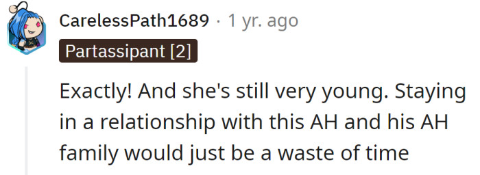 The OP should reconsider her marriage