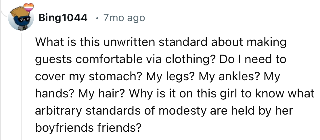 “What Is This Unwritten Standard About Making Guests Comfortable via Clothing?”