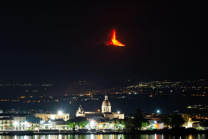 Mount Etna erupted in 2024.