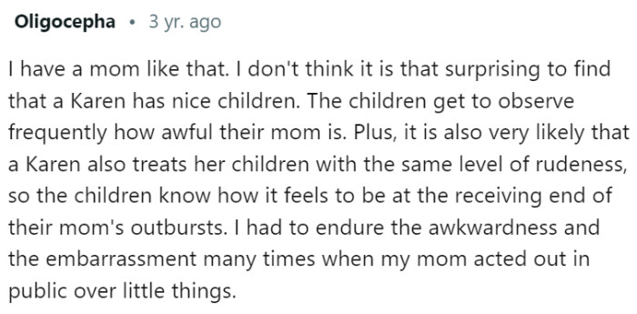 Karens usually have nice kids