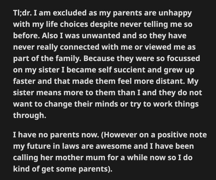 OP Is Grateful That His Fiancée's Parents Already Consider Him Their Child.