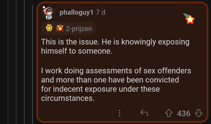 Because OP is aware of his exposure, he could get in trouble.