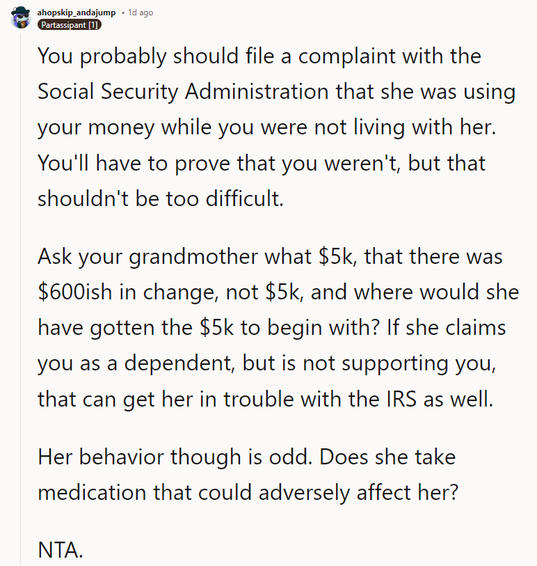 If she claims you as a dependent but is not supporting you,