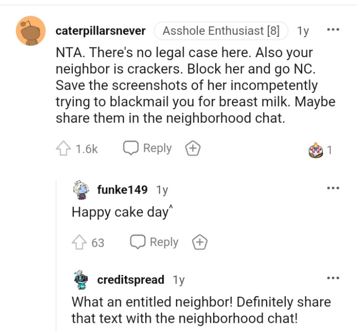 The OP should save the screenshots of her blackmail