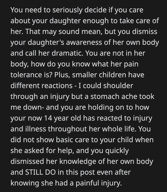 OP decided that she knows better than her own child. The post doesn't read like she cares about her daughter at all, just how she looks as a mom.