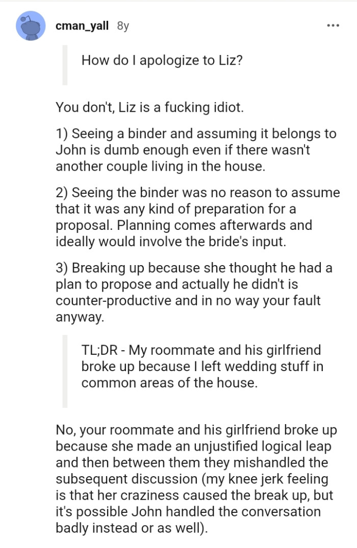 This Redditor Believes That the Roommate's Girlfriend Is the AH
