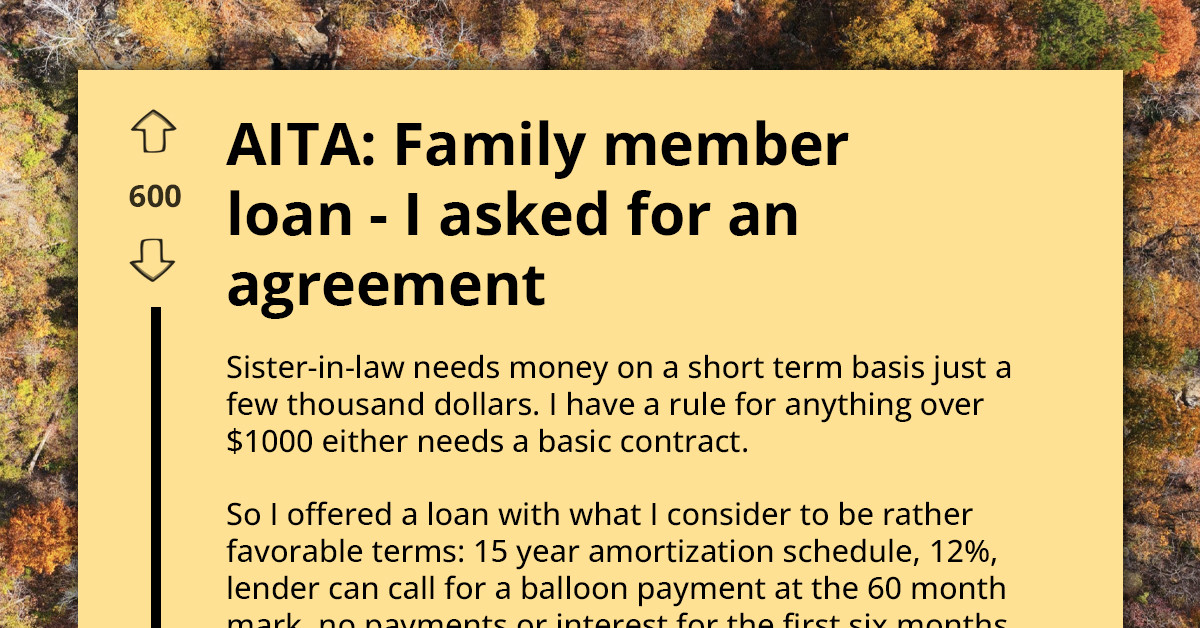 Family Loan Request Sparks Tension When SIL Refuses To Sign Interest Agreement