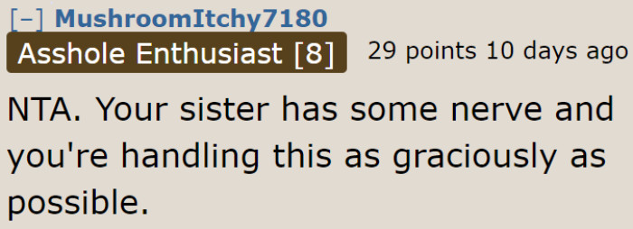 The OP is actually handling the situation well.