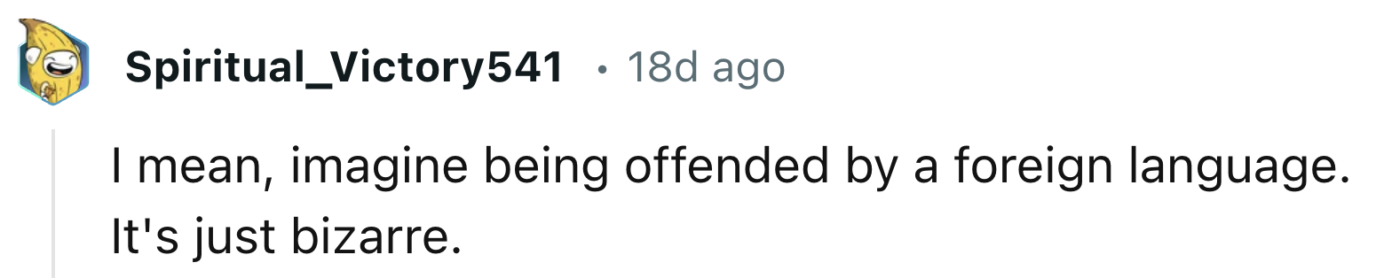 Not Cool For Being Offended By Another Language