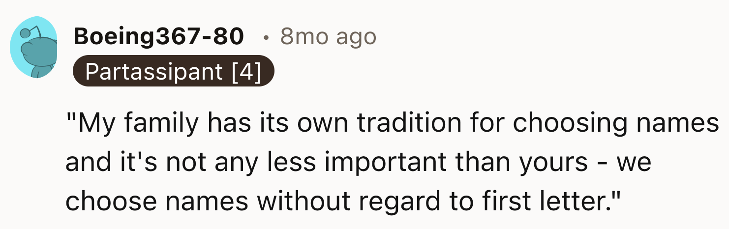 Choosing Names Without Regard of The First Letter