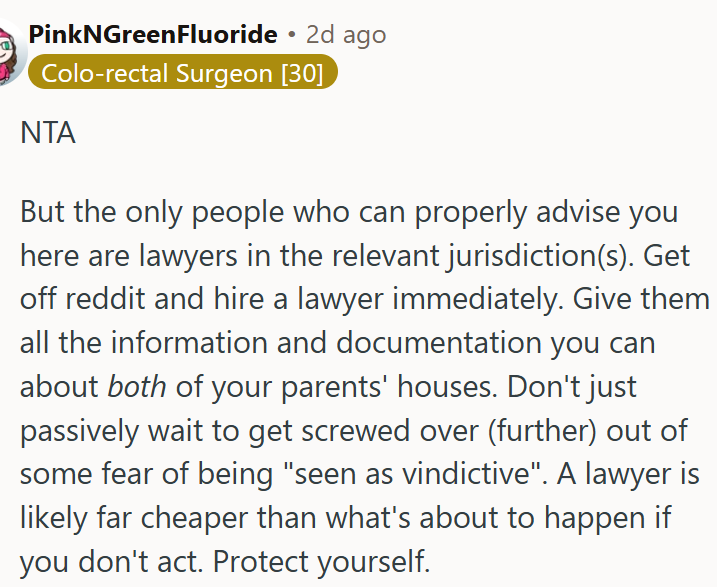 OP Needs to Get a Lawyer Now to Protect Her Rights Before It's Too Late.