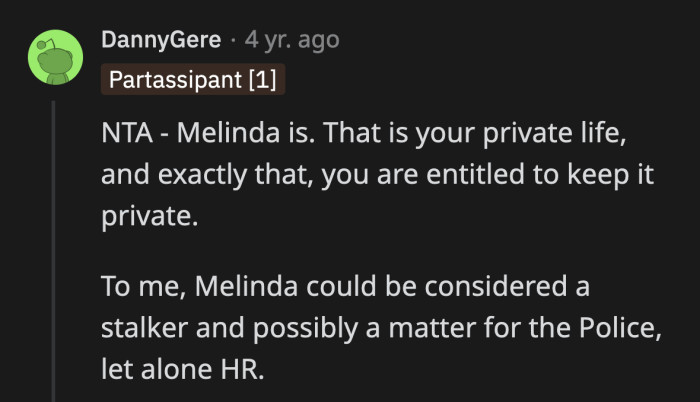 Others were in disbelief that Melinda thought it was a non-issue to 