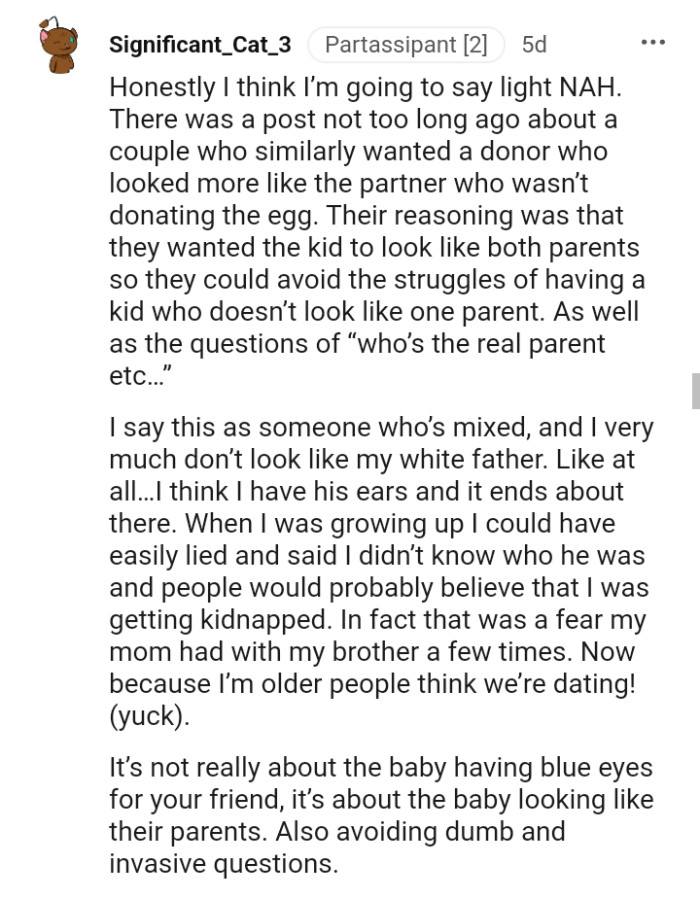 This redditor believes they have the father's ears and that's all there is to it