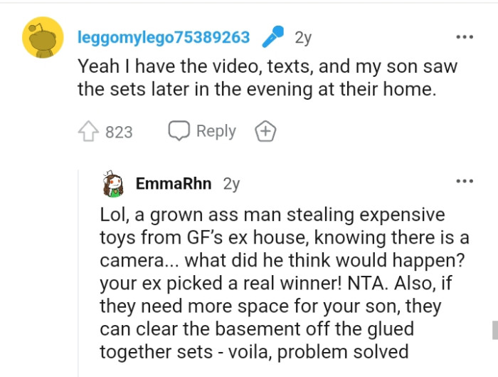 The OP has the video, texts and his son saw the sets