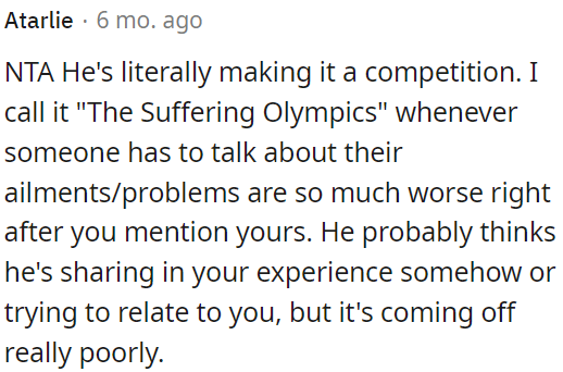 He might be trying to relate, but it often comes off poorly.