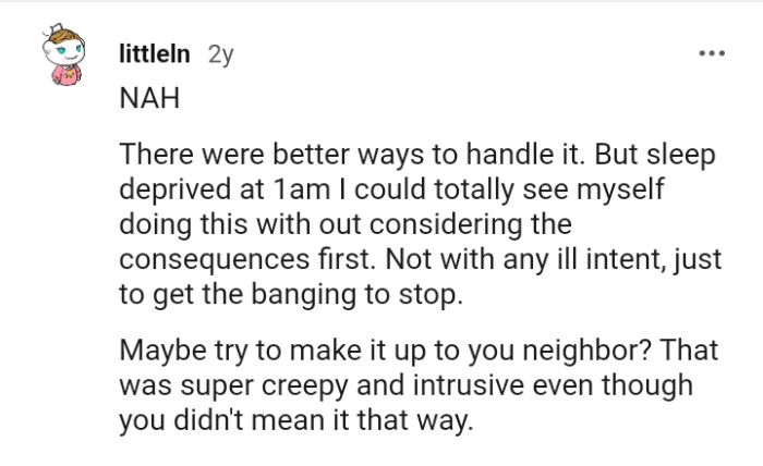 No bad intent here, just want to stop the banging