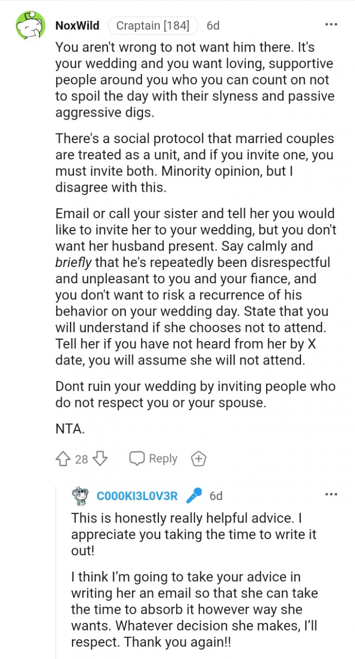 He's repeatedly been disrespectful and unpleasant to you and your fiancé.