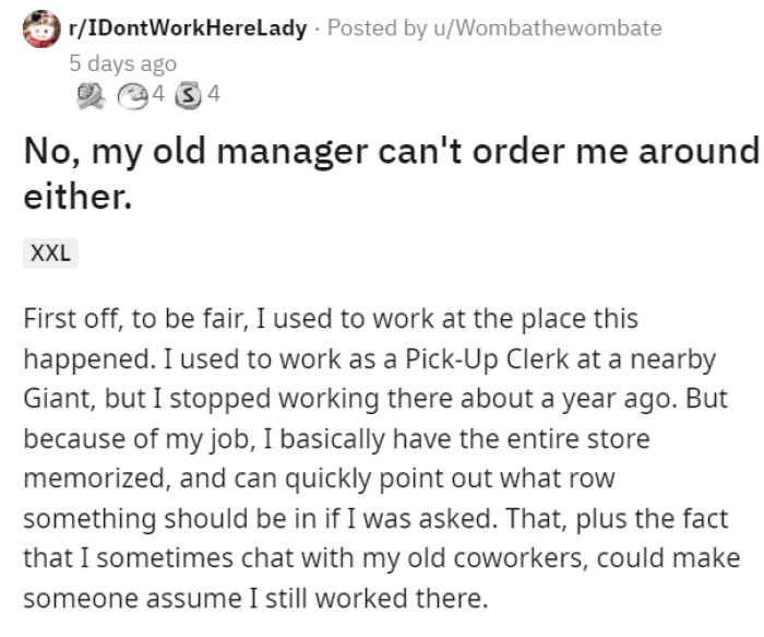 First of all, since the OP had previously worked there, we now understand why the woman believed the girl was an employee