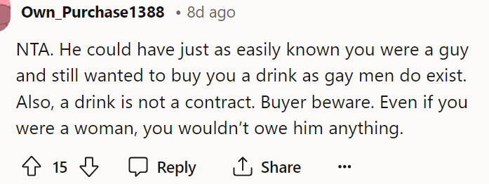 This is definitely what I was getting at because the woman could have denied him as well.