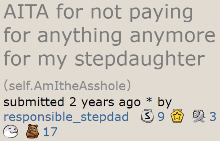 A man is having a hard time with his stepdaughter.