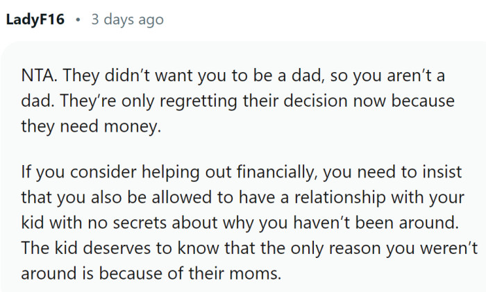 The kid deserves to know the reason