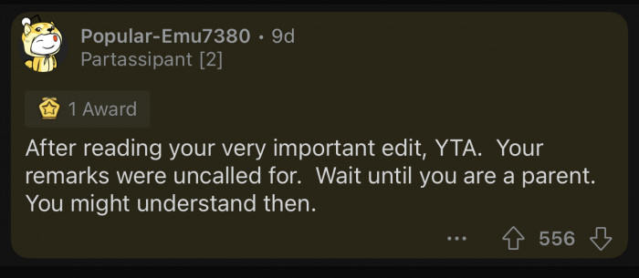 OP's remarks were uncalled for.