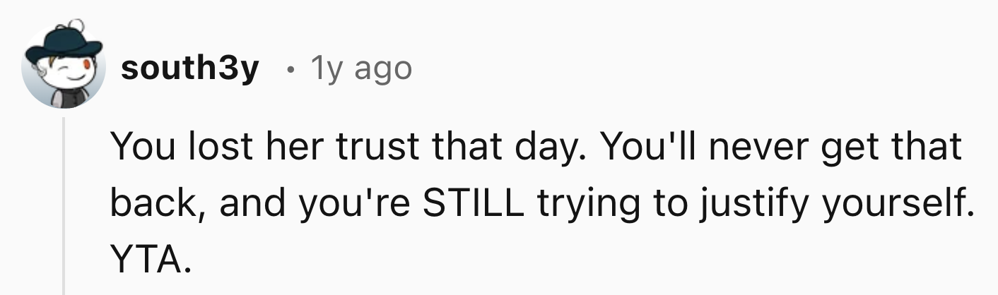 Lost Her Trust That Day