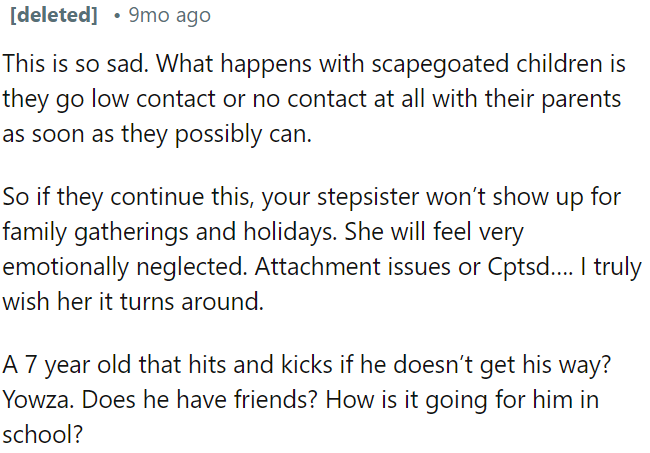 Scapegoated children often reduce or cut off contact with their parents to protect themselves.