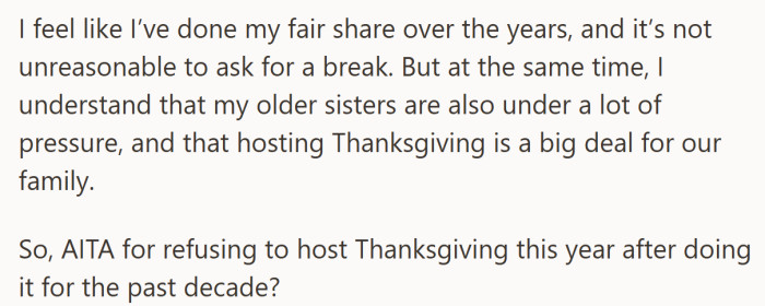 This final part shows her internal tug of war, as she tries to balance fairness, fatigue, and family expectations.