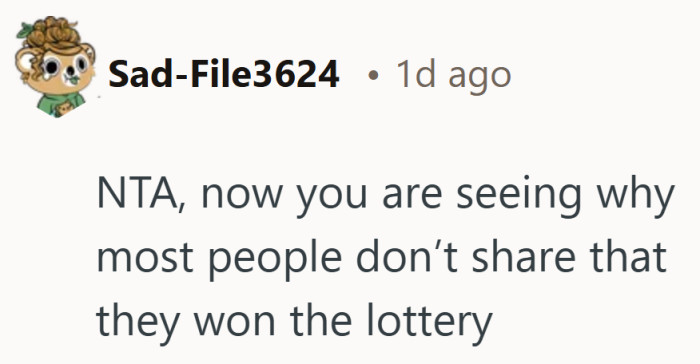 It explains why people protect their privacy when luck strikes.