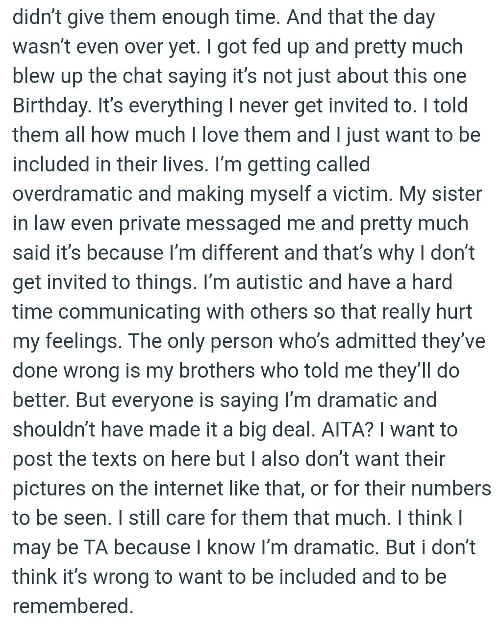 The only people who admitted they’ve done wrong are OP's brothers