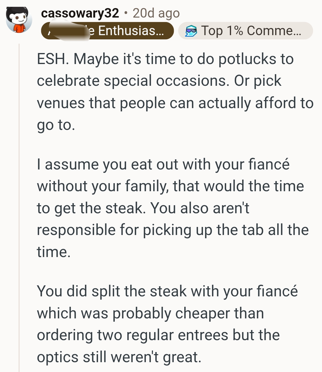 Splitting the steak