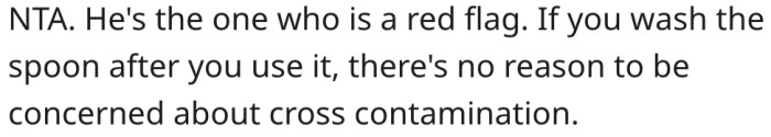 8. Her partner's behavior is a red flag.